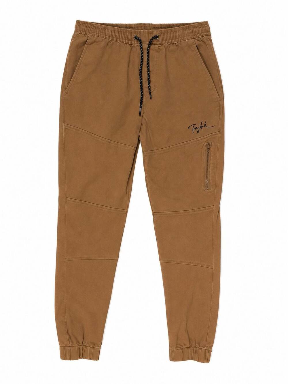 Tony Hawk Men's Pull-On Stretch Twill Jogger Pants Brown Size S